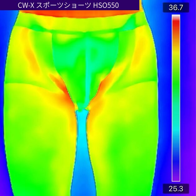 CW-X HSO550着用時のサーモグラフィー
